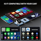 Wireless CarPlay and Android Auto Adapter, Ultra-Compact Aluminum Design with Dual-Band Technology, USB-C/USB-A Compatible for Wired CarPlay Vehicles