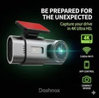 eCam 2-in-1 Dual Dash Cam with IR Night Vision & Car Plug - Full HD 4K UHD Front & Rear, Video Loop, Easy Installation, up to 128GB SD Card (not Included)