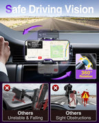 VANMASS Phone Holders for Your Car Ultimate Military-Grade Car Phone Holder Mount【Patent & Safety Certs】 Upgraded Shockproof Truck Air Vent Phone Mount for iPhone 17 Pro Max 16 Samsung Android,Purple