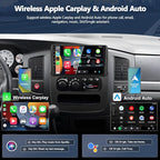 4G+64G Car Stereo Radio for 2002 2003 2004 2005 Dodge RAM 1500 2500 3500 with Wireless CarPlay Android Auto Android 15 Head Unit 9" Touch Screen Radio with 16EQ GPS FM Bluetooth 5.0 HD Backup Camera