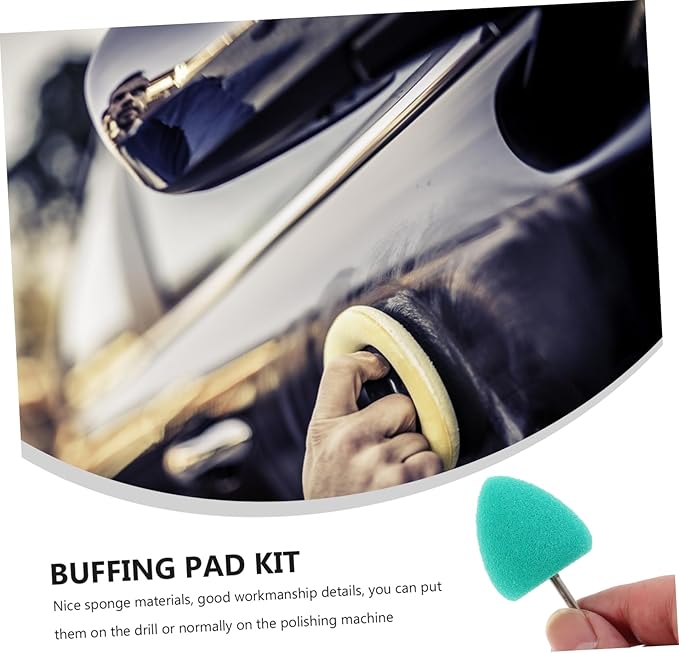 Healifty 3sets Car Detailing Sponge Pads Auto Polishing Wheel Polishing Pad Kit Buffing Vehicle Polisher Equipment 16pcs*3