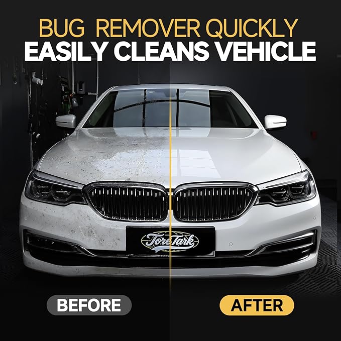 toretark Bug Remover for Cars Exterior - Tree Sap Remover for Cars Exterior, Quickly Dissolves for Water Spot, Bird Poop, Resin, Grease, Tar - PH Neutral, Safe on Paint, Rubber, Chrome, Glass