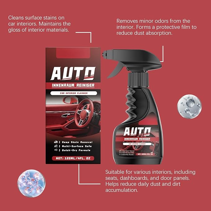 Car Interior Cleaning Kit, Easy Operation, Gentle On Leather & Plastic, Quick Cleaning(1set)