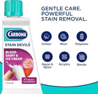 Carbona Stain Devils® #4 – Blood, Dairy & Ice Cream | Professional Strength Laundry Stain Remover | Multi-Fabric Cleaner | Safe On Skin & Washable Fabrics | 1.7 Fl Oz, 1 Pack