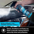 Ethos Defy - 3 in 1 Ceramic Coating - Waterless Car Wash Spray & Wax - Car Wax Spray Rnseless Wash - Hydrophobic Top Coat - Polish & Polymer Paint Sealant Protection - with Insta-Bond Technology