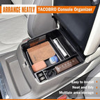 TACORBO Center Console Tray Compatible with Kia Carnival 2026 2025 2024 2023 2022 Accessories Insert Tray, KA4 MPV Armrest Secondary Storage Box, White Trim