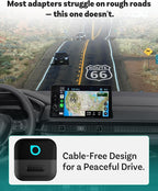 OTTOCAST Mini Pico Wireless CarPlay & Android Auto Adapter, Dual Wireless Conversion, Wi-Fi 6, Bluetooth 5.4, Ultra-Compact, One-Button Phone Switch