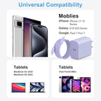 iPhone 17 16 15 Charger Fast Charging 2+2Pack 20W USB C Wall Charger with 10FT Fast Charging Cable Compatible with iPhone 17/17 Air/17 Pro/17 Pro Max/iPhone 16/15 Series, iPad Pro/AirPods-Purple