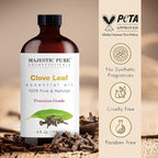 Majestic Pure Essential Oil with Glass Dropper - 100% Pure and Natural - Essential Oils for Diffuser, Aromatherapy, Soap and Candle Making, Clove Essential Oil, Clove Oil, 4 Fl Oz