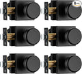 6 Pack Black Door Knobs with Square Rosette, Interior Door Handles for Bath & Bed, Heavy Duty Door Knob with Lock
