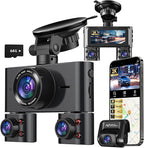 Dash Cam 360°, 4 Channel Camera for Cars Front and Rear Inside, 2K FHD Mini Dashcam, 5G WiFi, GPS, Free 64G Card, Voice Control, WDR, HDR, Night Vision, 24/7 Parking Mode(Upgraded Version V7PLUS)