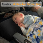 Maliton Inflatable Travel Foot Rest Pillow, Kids Airplane Bed, Adjustable Height Leg Pillow for Air Travel, Make a Flat Bed for Toddlers, Great for Airplane, Train, Car, Small Size（Black, 1 Pack）