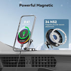Lecork for Magsafe Car Mount Charger, 15W Magnetic Wireles Car Charger for iPhone 17 pro max 14 15 16 Series, Stick On Dashboard Phone Holder for Samsung S26 Ultra, Zinc Alloy Shell, Black