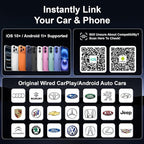 2026 upgraded wireless CarPlay adapter fast automatic connection stable connection mini plug-and-play adapter is suitable for iPhone and Android Auto compatible car with USB/USB-C (Silvery)