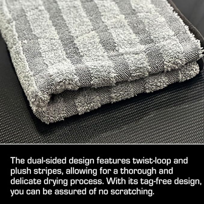 Ethos Car Drying Towel - 1000GSM Twisted Loop Microfiber Towels 20" x 30" - Car Drying Towels Extra Large, Dual Sided, Absorbs 12X Its Weight in Water! One Towel That Dries It All!