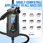 Level 2 Ev Charger for SAE J1772(Plug-Play),40A Fast Charging,220V-240V NEMA 14-50P Plug,25ft Cable ETL Certified,Delay Timer LCD Display,Portable Electric Vehicle Charging Station for Home Level 2