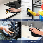 GLIMGLINT Black Microfiber Cleaning Cloth,150PK Reusable Cleaning Rags,Highly Absorbent Shop Rags Bulk,All-Purpose Car Cleaning Towels for TV Screen, Kitchen, Bathroom, Restaurant, Garage, 14"X12"