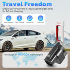 NACS to CCS1 Tesla Charger Adapter, Adapter for Tesla Supercharger, Max 500A 1000V, Fast DC Charge, Temp Control, Compatible with Ford, Rivian, GM, Volvo, Polestar EVs (Not Compatible for Nissan EVs)