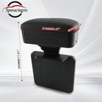 Sporacingrts Universal Car Armrest Storage Box with Cup Holder Ergonomic Adjustable Wrist Support Center Console Organizer Multifunctional Storage Solution for Cars SUVs Trucks (Black)