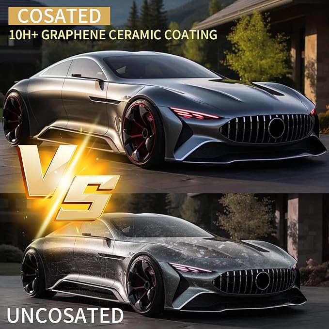 10H Ceramic Coating for Cars, Advanced Graphene Ceramic Coating for Auto Car Detailing, Auto Paint Correction Gloss Hydrophobicty Scratch Resistant,30ML(2-Pack)
