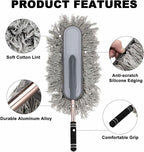 HARFINGTON Car Duster Brush Exterior Scratch Free Car Cleaning Brush High-Density Soft Auto Detailing Tool with Retractable Handle for Car SUV Truck Motorcycle Home Cleaning