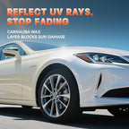 White Car Wax - Anti-Yellowing + UV Defense | Clear Coat Protection | 180g with Sponge& Microfiber Towel