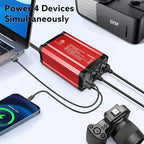 300w Power Inverter DC 12V to AC 110V - vansoet Car Plug Adapter Outlet with 3.4A Dual USB Fast Charging Port - Car Charger Cigarette Lighter Adapter for Phone, Laptop on Road Trip (Red-65)