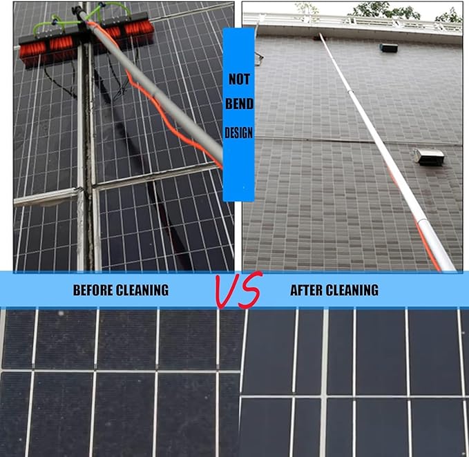 30cm Telescopic Window Cleaner Pole Water Fed Brush for Solar Panel & Roof Cleaning Efficient Window Cleaning Tool for Home & Professional Use