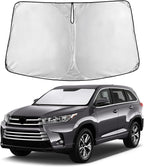 EcoNour Windshield Sunshade Compatible for Toyota Highlander 2014-2017 2018 2019, Sun Visor for Front Windshield & Window Sun Shade Cover, UV Heat Blocker & Protector, Car Accessories