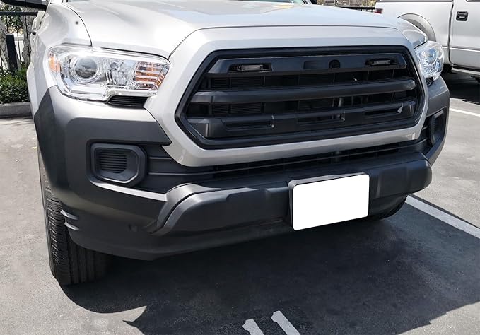 iJDMTOY Smoked Lens Amber LED Grille Lights Kit Compatible With 2012-up Toyota Tacoma, Center Set 2-Piece Marker Lamps w/Wiring & Hardware