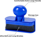 Large Car Tire Shine Applicator,Vegan Tire Shine Applicator with Curved Brush Head- Automotive Tire Dressing Applicator Brush with Storage Stand for Tire Detailing, 3.6 Inch Length (Blue)