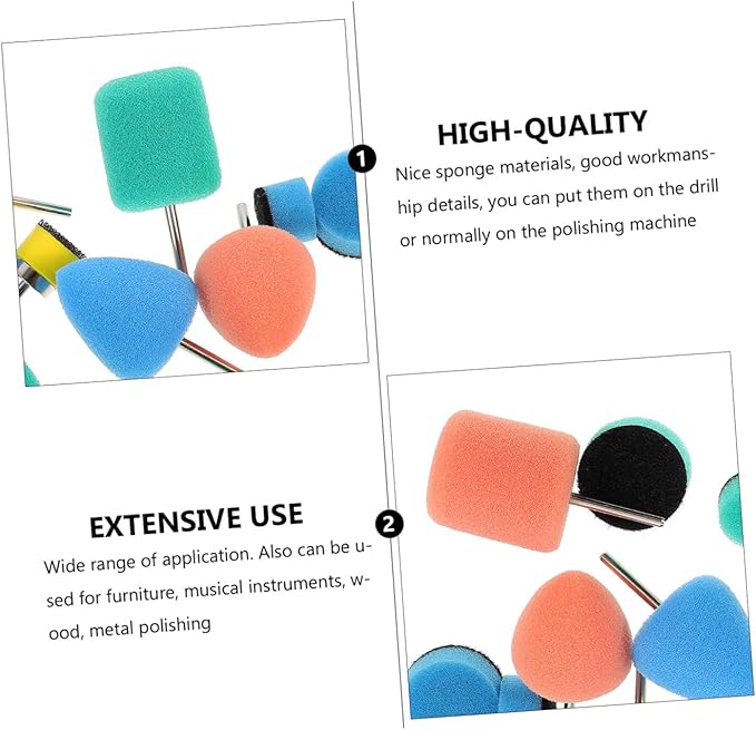 Healifty 16-Piece Car Polishing Wheel Kit Sponge Pads for Auto Detailing Clay Bar Brush Car Wheel Brush Light Weight Portable