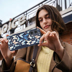 for Moto Edge 2024 Case - Compatible with MagSafe Women Girls Cute Magnetic Protective Phone Cover Kawaii Girly Blue Butterfly Heavy Duty Shockproof Design for Motorola Moto Edge 2024 Cases