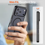 SUPFINE Magnetic for iPhone 17 Pro Case (Compatible with MagSafe)(Military Grade Drop Protection) Translucent Matte Shockproof with Anti-Fingerprint Phone Cover,Black