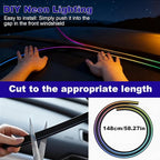 59" RGB LED Strip Lights for Car Interior,16M Colors RGB Front Windshield Ambient Lighting Kits, Music Sync, Easy Plug & Play Installation, Cuttable, Wide Compatibility