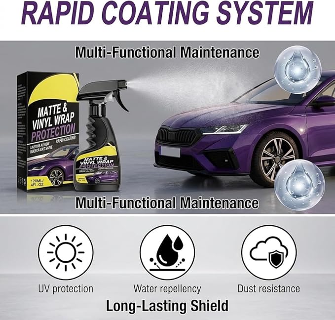 2026 New Matte & Vinyl Wrap Protection Spray, Vinyl Wrap Protection Spray, Ceramic Spray Sealant, Effect Coating Agent Rapid Ceramic for Glossy & Matte Finishe (1Pcs)