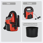 Portable Wet/Dry Vacuum, 2-Gallon, Small Shop Vacuum，Corded, Compact Wet/Dry Vacuum for Pets & Cars, Black-Red Elf