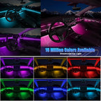 Acrylic Interior Car LED Strip Light with APP, RGB 10 in 1 with 175 inches 600 LEDs Fiber Optic Ambient Lighting Kits, 16 Million Colors Sound Active Function Car Neon LED Strip for Car
