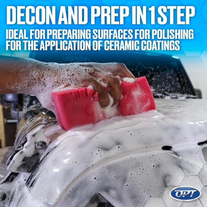 Optimum Touchless Decon Car Wash Soap – pH Neutral, Heavy Duty Decontamination, Touch Free, Spray on and Rinse Off Car Wash and Ceramic Coating Maintenance Multi-Use Formula (32 Oz)