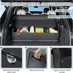 Car Trunk Organizer, Leather Trunk Organizer for Suv with Lid and Push-pull Handle Car Trunk Leather Storage Box Extra Large Cargo Storage (Black, 41.3 x 11.4 x 12.2in)