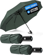 Rain-Mate Windproof Compact Umbrellas for Rain - Strong Reinforced Fiberglass Rib Design & Auto Open & Close - Portable Folding Travel Umbrella - Lightweight & Packable for Women & Men, Easy Collapse
