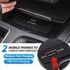 Wireless Car Charger for Cadillac XT4 2018 2019 2020 2021 2022 2023 2024 Support Original Car Center Console Accessory Panel 15W Fast Phone Charging Pad for Any Qi Enabled