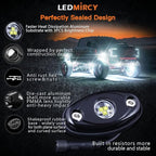 LEDMIRCY R1 Pure White Rock Lights Kit with Switch Wire Harness 12PCS Super Bright LED Rock Lights White for Offroad Trucks ATV UTV SUV High Power Underglow Under Body Light Waterproof Shockproof