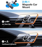 Romuto for MagSafe Car Mount Vent【Strong Magnets】 Magnetic Phone Holder for Car Phone Holder Magnetic Phone Mount Air Vent Clip Cell Phone Holders for Your Car Mount for iPhone 17 Pro Max 16 15 14 13