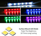 iJDMTOY 8-Piece Universal Fit 48-LED RGB Multi-Color LED Interior/Exterior Accent Atmosphere Lighting Kit w/Adjustable Setting for Car Truck SUV