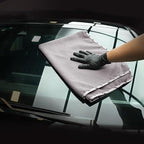 SPTA Microfiber Drying Towel, 2 PCs Car Wash Drying Towel, Waffle-Weave Highly Absorbent, Scratch Free,Big Cleaning Cloth Towel for Auto Detailing, 380GSM, 25.2 x 34.3 inch, Grey-MT033