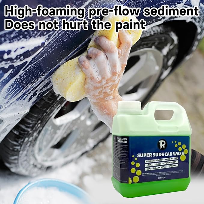 Touchless Pre-Wash Soap,Car Foam Shampoo Hydrophobic SiO2 Sealant Spray | Water-Activated Coating, Safe Wax Ceramic Protection, Streak-Free Shine for Auto Detailing (4L Foam Car Shampoo)