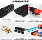 Water Fed Pole Kit Telescopic Brush, Extendable Cleaner Conservatory Roof, Extension Rod Cleaning Equipment for Photovoltaic Panel Cleaning, Trucks (55cm Brush 39FT/12M)