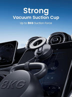 Vacuum Magnetic Phone Holder for MagSafe,Foldable Metal Suction Cup Phone Mount,360° Rotatable Phone Mount for All Smartphones & All Car Models-Black