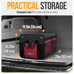 FORTEM Trunk Organizer For SUV Car Organizer and Storage, Multi-Compartment Storage Bag Car Accessories for Women Men, Perfect Christmas Gifts, 1680D Oxford, Non Slip Bottom, Straps, Soft Cover (90L)